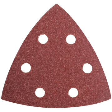 Image of a Tork Craft Sanding Triangle Sheet 60 Grit 94x94x94mm 5 Pack W/holes Hook & Loop