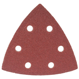 Image of a Tork Craft Sanding Triangle Sheet 80 Grit 94x94x94mm 5 Pack W/holes Hook & Loop