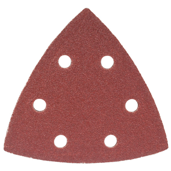 Image of a Tork Craft Sanding Triangle Sheet 80 Grit 94x94x94mm 5 Pack W/holes Hook & Loop