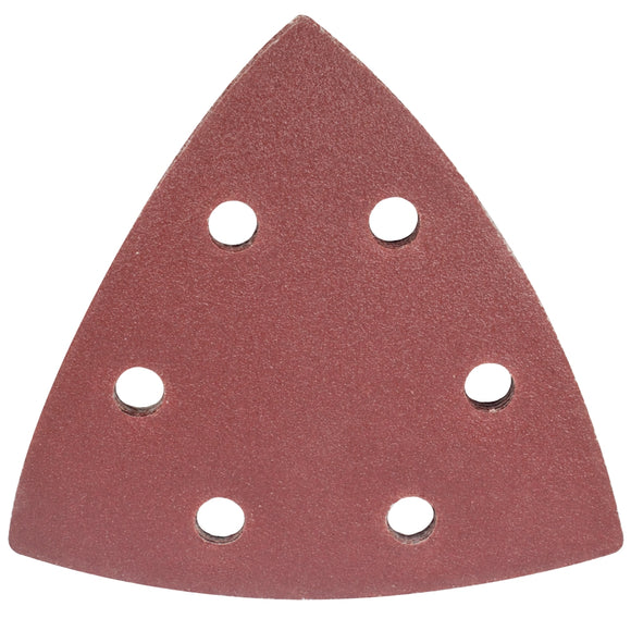 Image of a Tork Craft Sanding Triangle Sheet 120 Grit 94x94x94mm 5 Pack W/holes Hook & Loop