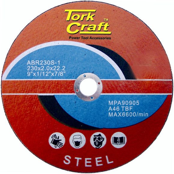 Image of a Tork Craft Cutting Disc For Steel 230 X 2.0 X 22.22mm