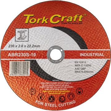 Image of a Tork Craft Cutting Disc Industrial Metal 230 X 3.0 X 22.2 Mm