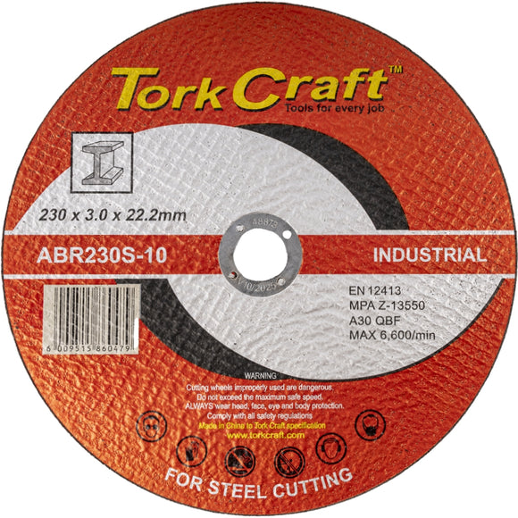 Image of a Tork Craft Cutting Disc Industrial Metal 230 X 3.0 X 22.2 Mm