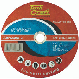 Image of a Tork Craft Cutting Disc Steel And Ss 230 X 1.6 X 22.22mm