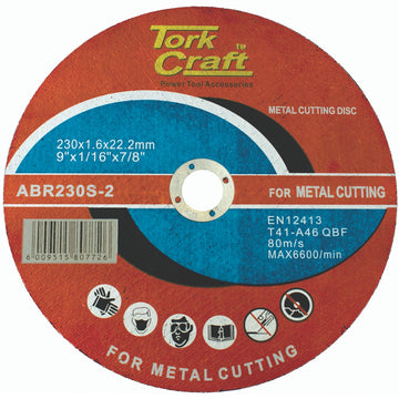 Image of a Tork Craft Cutting Disc Steel And Ss 230 X 1.6 X 22.22mm