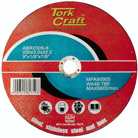 Image of a Tork Craft Cutting Disc Steel And Ss 230 X 3.0 22.22mm