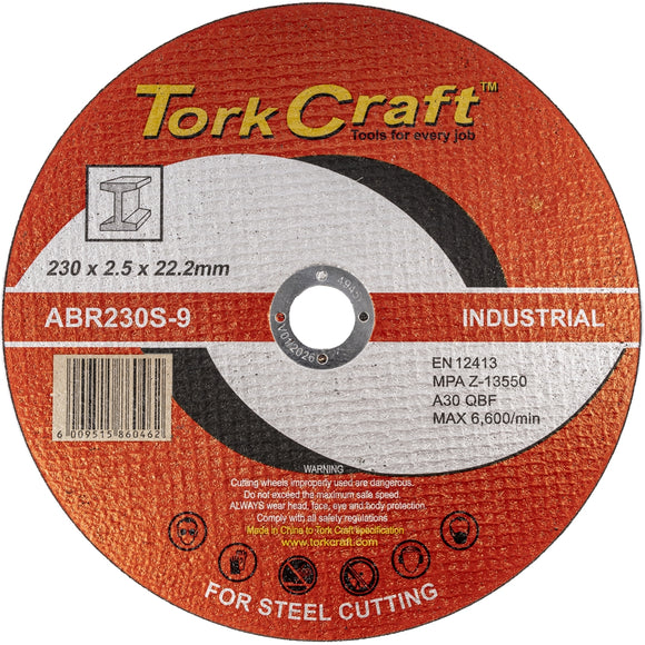 Image of a Tork Craft Cutting Disc Industrial Metal 230 X 2.5 X 22.2 Mm