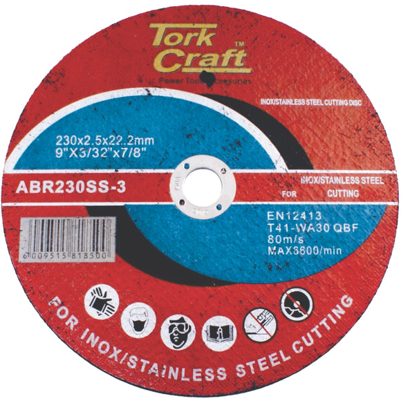 Image of a Tork Craft Cutting Disc Stainless Steel 230 X 2.5 22.22mm