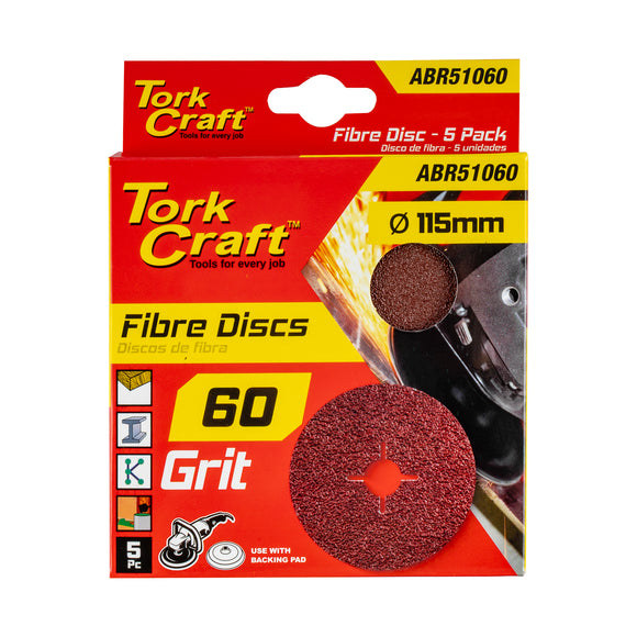 Image of a Tork Craft Fibre Disc 115mm 60 Grit 5 Pack