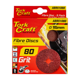 Image of a Tork Craft Fibre Disc 115mm 80 Grit 5 Pack