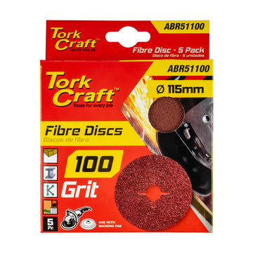 Image of a Tork Craft Fibre Disc 115mm 100 Grit 5 Pack