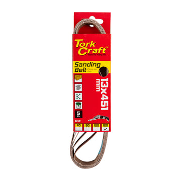 Image of a Tork Craft Powerfile Sanding Belt 13 X 451mm 120 Grit 5 Pack