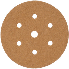 Image of a Tork Craft Gold Disc 60 Grit 150mm X 6+1 Holes Hook And Loop (50 Pieces)