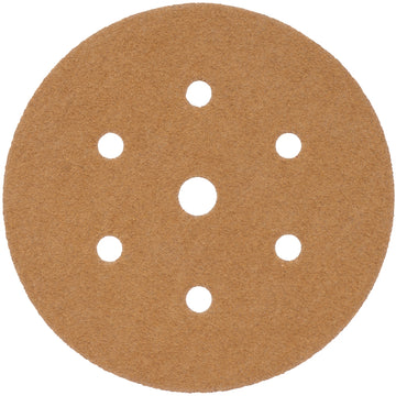 Image of a Tork Craft Gold Disc 60 Grit 150mm X 6+1 Holes Hook And Loop (50 Pieces)