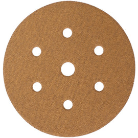 Image of a Tork Craft Gold Disc 80 Grit 150mm X 6+1 Holes Hook And Loop (50 Pieces)