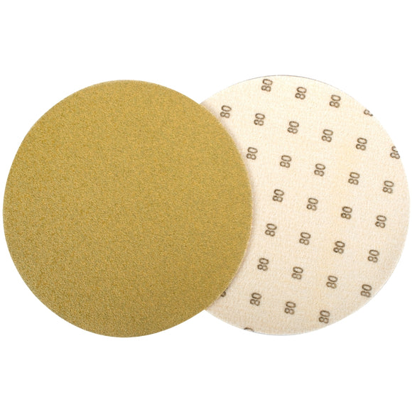 Image of a Tork Craft Gold Disc 80 Grit 150mm Without Hole Hook And Loop (50 Pieces)