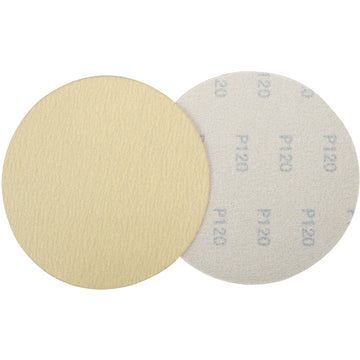 Image of a Tork Craft Gold Disc 120 Grit 150mm Without Hole Hook And Loop (50 Pieces)