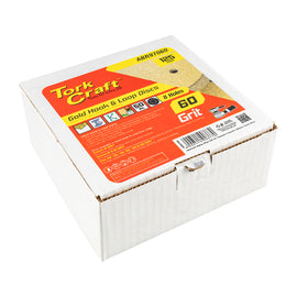 Image of a Tork Craft Gold Disc 60 Grit 125mm X 8 Holes Hook And Loop 50 pieces