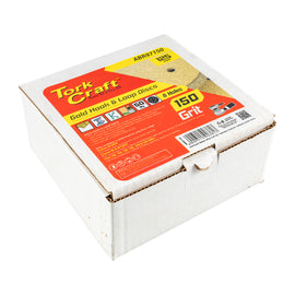 Image of a Tork Craft Gold Disc 150 Grit 125mm X 8 Holes Hook And Loop 50 pieces