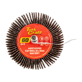 Image of a Tork Craft Flap Wheel 60 X 50 X 6mm Shaft 60 Grit Per Each
