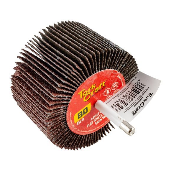 Image of a Tork Craft Flap Wheel 80 X 50 X 6mm Shaft 80 Grit Per Each