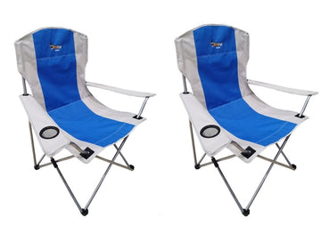 image of Afritrail Oryx Deluxe Folding Armchair Blue 120kg 2 Pack