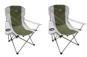 image of Afritrail Oryx Deluxe Folding Armchairs Green 2 Pack
