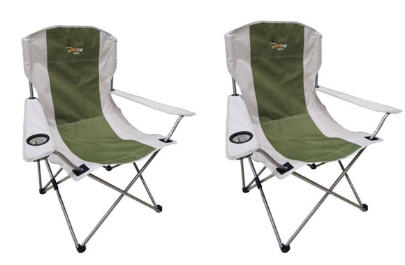 image of Afritrail Oryx Deluxe Folding Armchairs Green 2 Pack