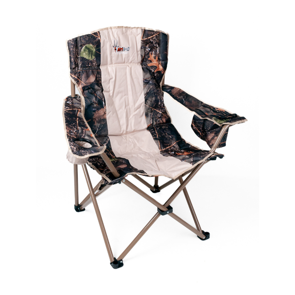 image of Afritrail Wildebeest Camo Padded Chair with Cooler Bag 150kg