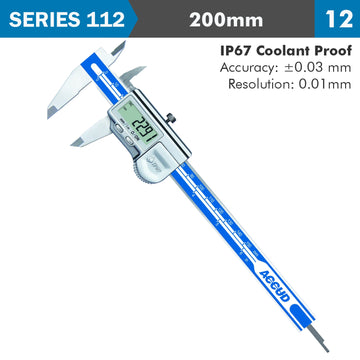 Image of a DIG. CALIPER 200MM 0.03MM ACC. IP67 LEVEL 0.01MM RES.