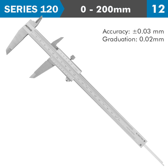 Image of a VERNIER CALIPER 200MM 0.03MM ACC. DIN862 0.02MM GRAD. S/STEEL
