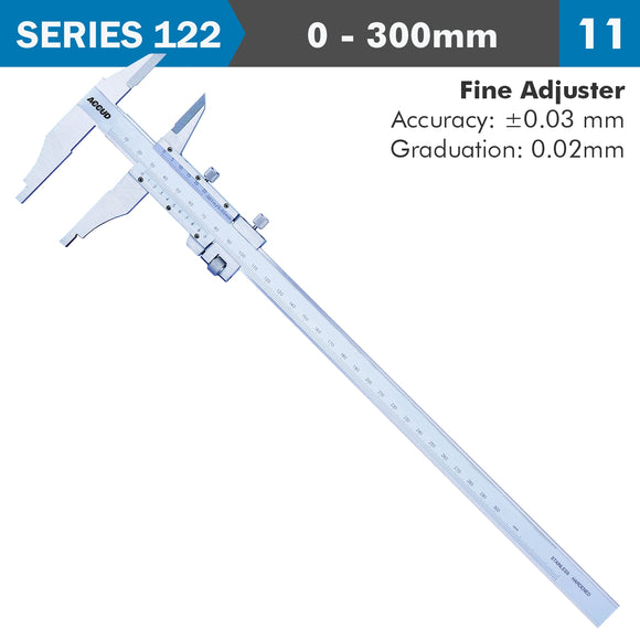 Image of a VERNIER CALIPER 300MM 0.03MM ACC. FINE ADJ. 0.02MM GRAD. S/STEEL
