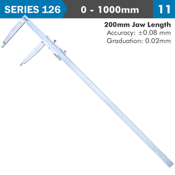Image of a VERNIER CALIPER 1000MM 0.08MM ACC. 200MM 0.02MM GRAD S/STEEL