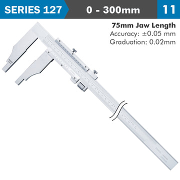 Image of a VERNIER CALIPER 300MM 0.05MM ACC. 75MM 0.02MM GRAD S/STEEL