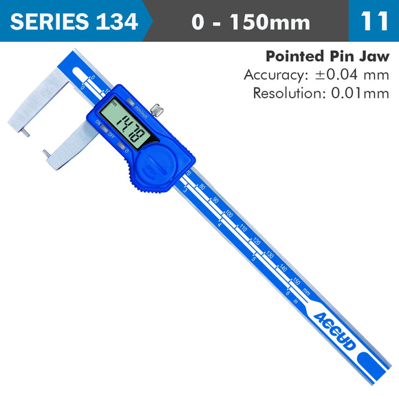 Image of a DIG. CALIPER 150MM 0.04MM ACC. OUTSIDE POINT 0.01MM RES. S/STEEL