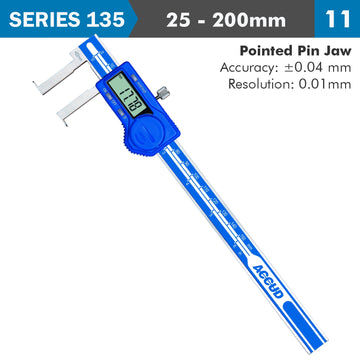 Image of a DIG. CALIPER 25-200MM 0.04MM ACC. INSIDE NECK 0.01MM RES. S/STEEL