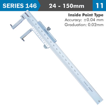 Image of a VERNIER CALIPER 24-150MM 0.04MM ACC. 0.02MM GRAD. INSIDE POINT S/STEEL
