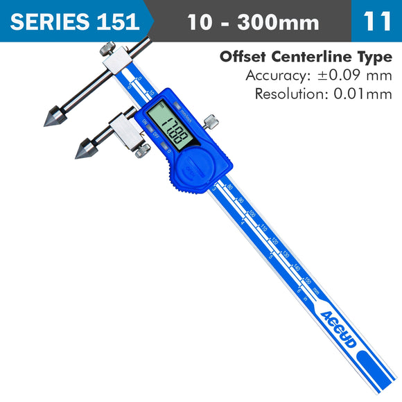 Image of a DIG. CALIPER 10-300MM OFFSET CENTERLINE 0.09MM ACC. 0.01MM RES. S/STEE