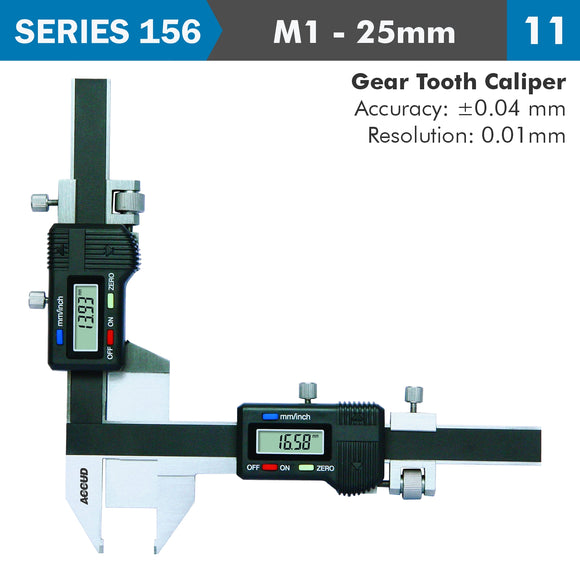 Image of a DIG. CALIPER M1-25MM OFFSET GEAR TOOTH 0.04MM ACC. 0.01MM RES. S/STEEL