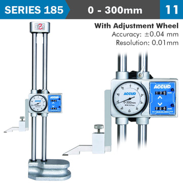 Image of a DIG. HEIGHT GAUGE 300MM 0.04MM ACC. DRIVING WHEEL 0.01MM GRAD. S/STEEL