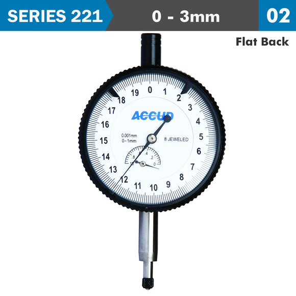 Image of a PRECISION DIAL INDICATOR FLAT BACK 3MM
