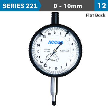 Image of a DIAL INDICATOR FLAT BACK 10MM