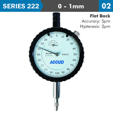 Image of a DIAL INDICATOR 1MM 0.001MM GRAD. FLAT BACK