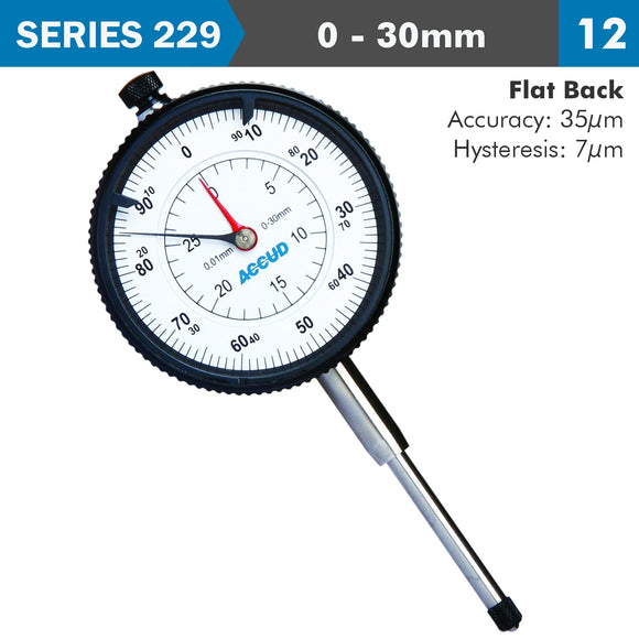 Image of a DIAL INDICATOR FLAT BACK 30MM