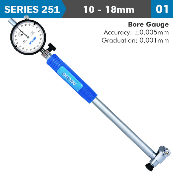 Image of a PRECISION DIAL BORE GAUGE 10-18MM 0.005MM ACC. 0.001MM GRAD.