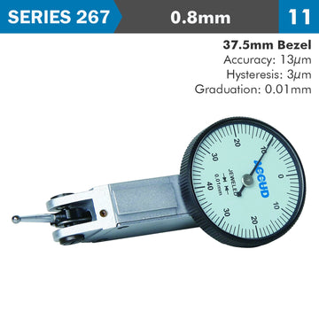 Image of a DIAL TEST INDICATOR 0.8MM 37.5MM BEZELD 0.013MM ACC. 0.01MM GRAD