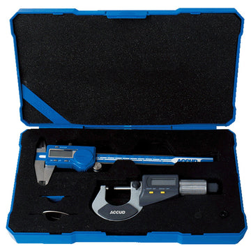 Image of a 2 PIECE MEASURING TOOLS SET DIG. CALIPER 0-150MM & DIG. OUTSIDE MICROM