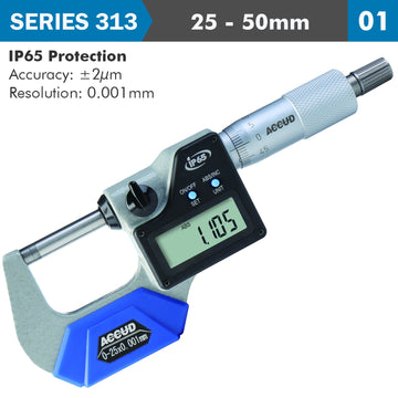 Image of a DIG. OUTSIDE MICROMETER 25-50MM 0.003MM ACC IP65. 0.001MM RES.