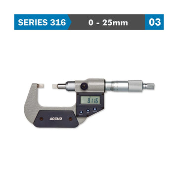 Accud Digital Protractor Blade Micrometer 0-25mm / 0-1in - image 01