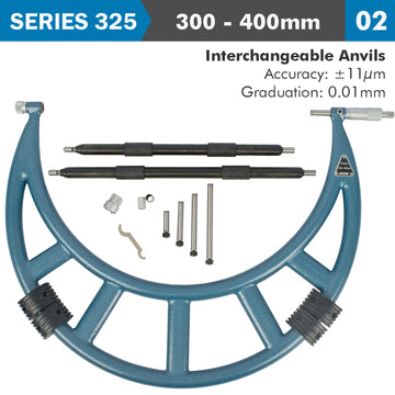 Image of a OUTSIDE MICROMETER 300-400MM 0.004MM ACC. 0.01MM GRAD. WITH INTERCH. A